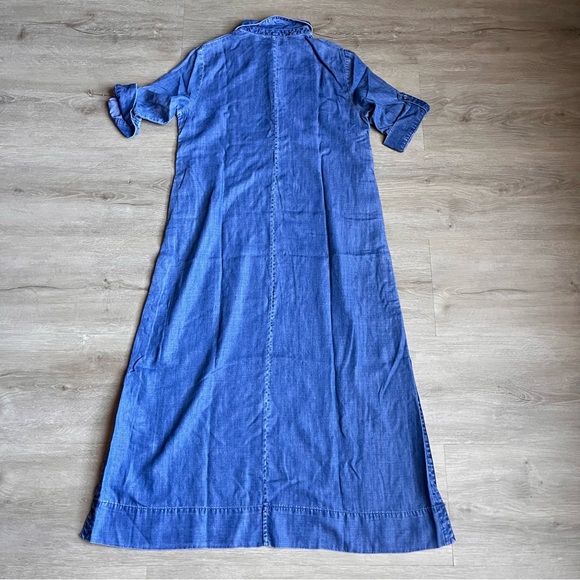 Chico's Side Button Maxi Chambray Dress Petite SZ 2 - Picture 9 of 9